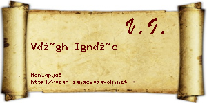 Végh Ignác névjegykártya
