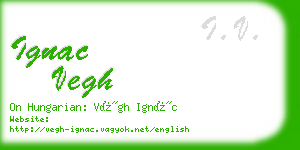 ignac vegh business card